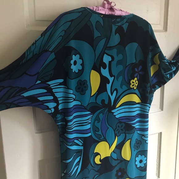 Trina Turk stretch shift dress in blue green, M - Picture 9 of 9